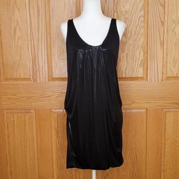 Diane von Furstenberg Lesley Liquid Jersey Dress Black Wet Look NEW MSRP $373 - Picture 6 of 16